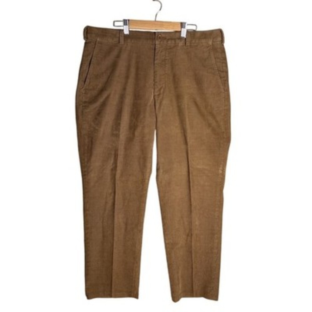 Brooks Brothers Clark Pants Mens 36x30 Brown Straight Leg Flat Front